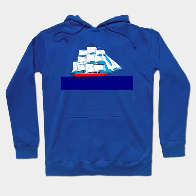 A Clipper Ship on the Ocean Hoodie by YudyisJudy